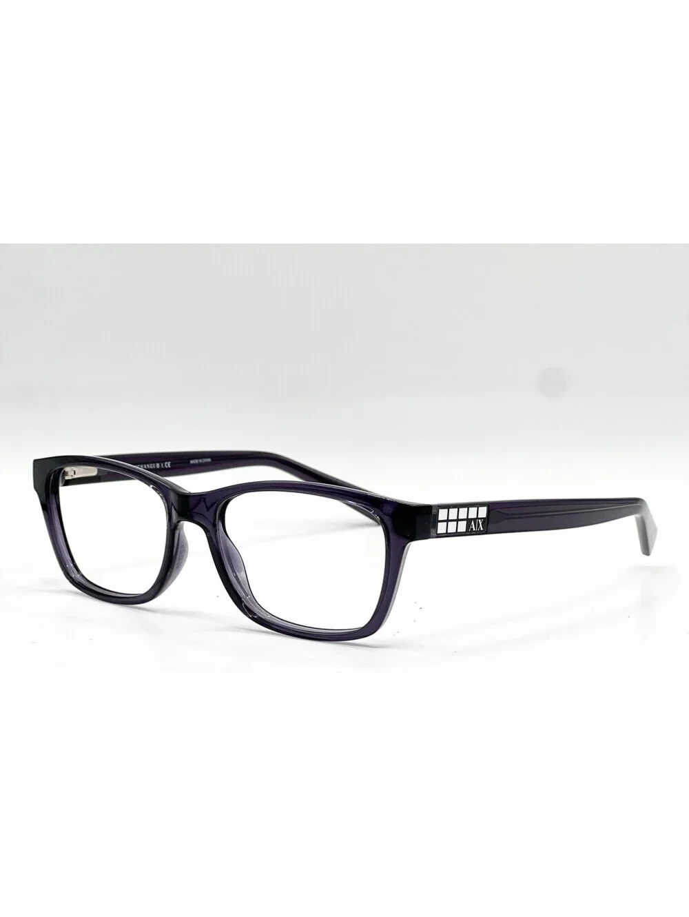 Armani Exchange Ax 3006 8005 Matte Black Transparent Eyeglasses 52-16-135